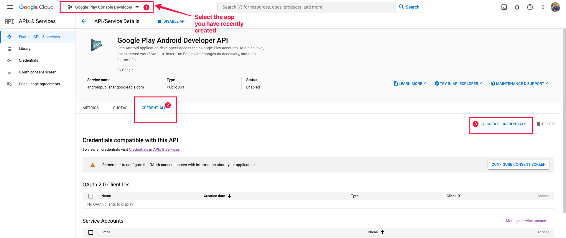 Create Service Account