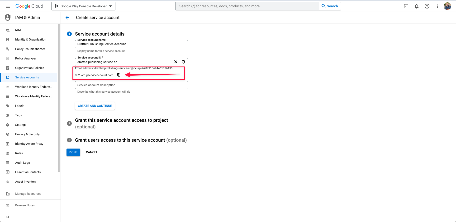 Service Account Name