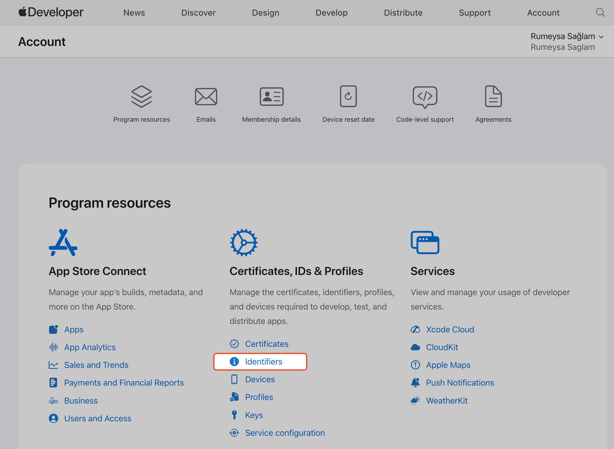 Apple Developer Identifiers