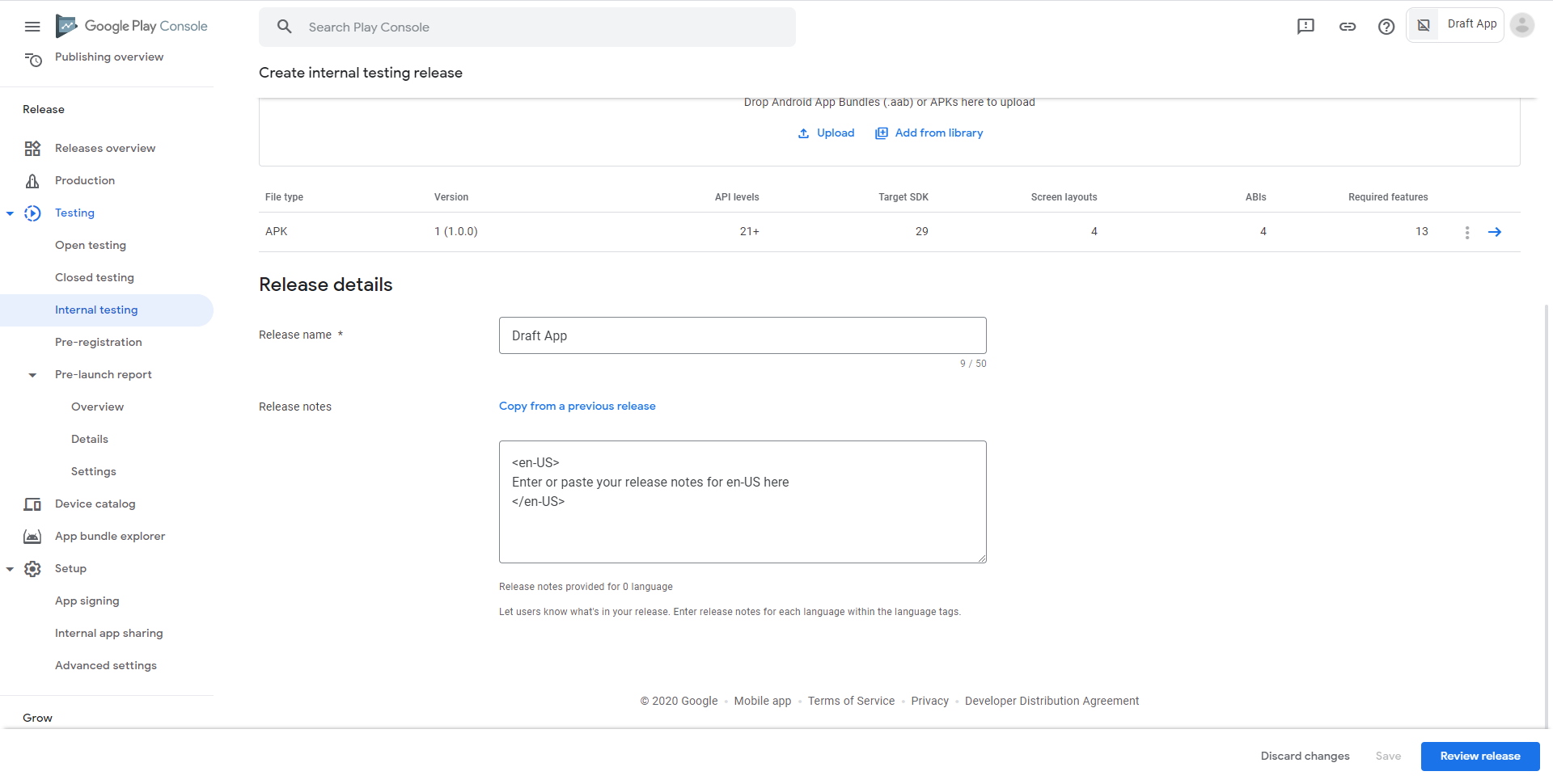 Submitting Release