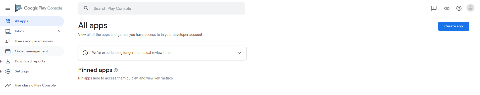Open Google Play Console